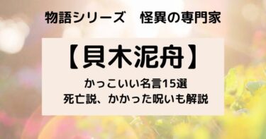 【物語シリーズ】貝木泥舟名言15選! 貝木泥舟は死亡した? 受けた呪いは? 徹底解説